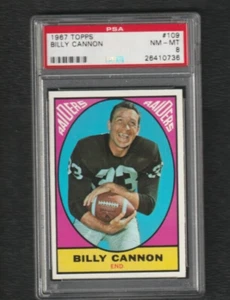 1967 Topps Football # 109 Billy Cannon PSA 8 Raiders Centered Clean Case - Picture 1 of 2