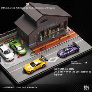  1/64 Diorama Garage Model LED Light Parking Lot Showroom Scene Display Case - Picture 1 of 10