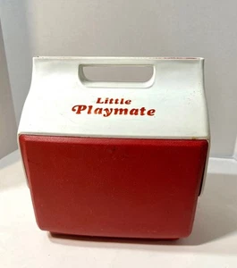 Vintage Little Playmate Lunchmate By Igloo Red And White Lunch Box Cooler - Picture 1 of 8