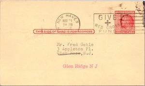 GOLDPATH: US POSTAL CARD 1952 NEW HAVEN,CT.RED CROSS.C BK CV816_P34 - Picture 1 of 2