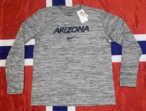Nike Arizona Wildcats Herren Large Dri-Fit grau meliert Langarmshirt NCAA - Bild 1 von 8