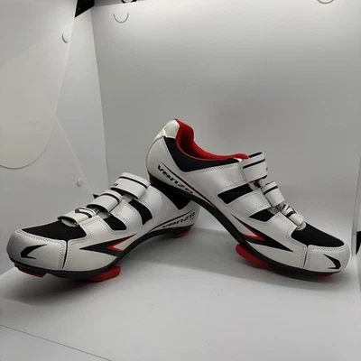 Zapatos de Ciclismo Venzo MX Blanco Negro Rojo Correas de Gancho y Lazo Talla US 10.5 C/9 M Foto 1 de 4