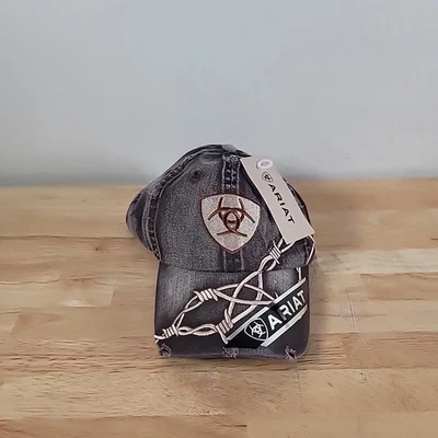 Sombrero Ariat NUEVO Alambre de Púas Escudo Logo Marrón Envejecido Gorra Ajustable Occidental Foto 1 de 4