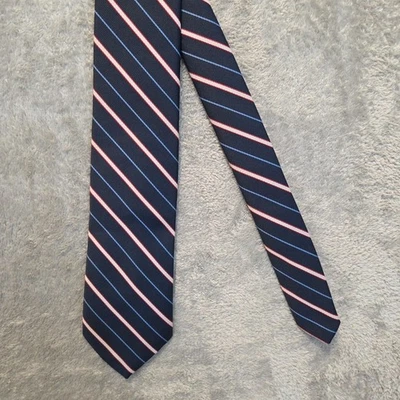 Corbata Cavalier Hombre 54L 3W Azul Rojo Blanco Rayas Foto 1 de 4