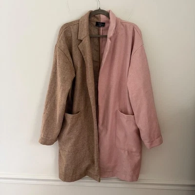 Dressed in LALA Pices two tone pink and tan coat blazer size s/m NWOT - Image 1 of 4