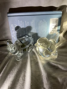 VTG Fenton Style Clear Glass BIRD & Frog Bear? Paperweight Figurine Turtle Desk - Picture 1 of 6