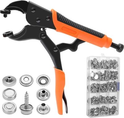 Pinza per Bottoni Automatici a Pressione, Contiene 3 Stampi Magnetici E 60 Set D