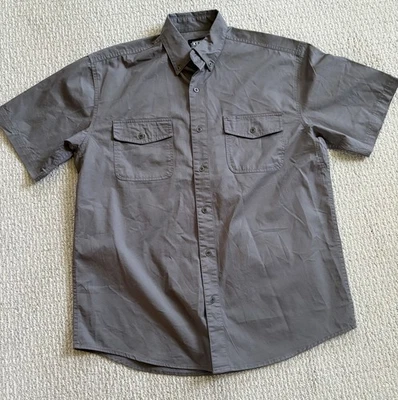 Key 100% Cotton Work Shirt- Short Sleeve - Gray - Size Large - Image 1 of 4