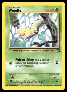 Weedle 100/130 Pokemon Base Set 2 Non Holo (MP) - Picture 1 of 2
