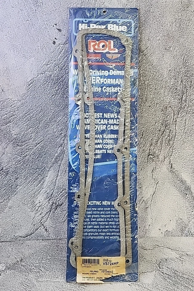 Juego de juntas de cubierta de válvula Rol Hi-Per Blue VS724HP para Olds V8 Performance 1964-1990 Foto 1 de 4