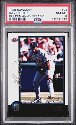 DAVID ORTIZ 1998 Bowman Golden Anniversary RC 10/50 PSA 8 NM-MT (Pop 1) - Image 1 of 3