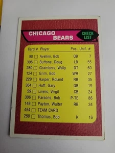 1976 Topps #454 Chicago Bears Team Checklist - Picture 1 of 6
