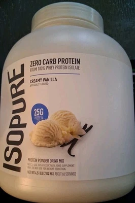 Proteína en polvo ISOPURE cero carbohidratos, vainilla cremosa, 4,51 27/07 Foto 1 de 3