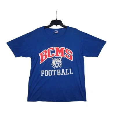 Vintage 80s Russell Athletic High School Football T Shirt Men's Large USA Made - Image 1 of 4