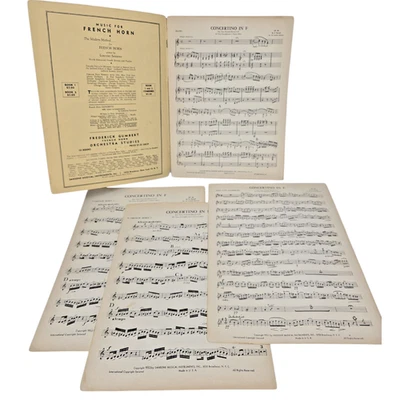 A Hansel Concertino Opus 80 For 2 French Horns in F Saxophones Music Piano 1953 - Image 1 of 4