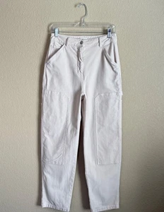 Aritzia Wilfred Free Brennan High Waisted Utility Cargo Pants Size 8 in Cream - Picture 1 of 13