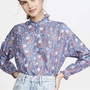 Alix Of Bohemia Sonnet SIlk Cotton Floral Blouse Large XL $430 Romantic Designer - Picture 1 of 14