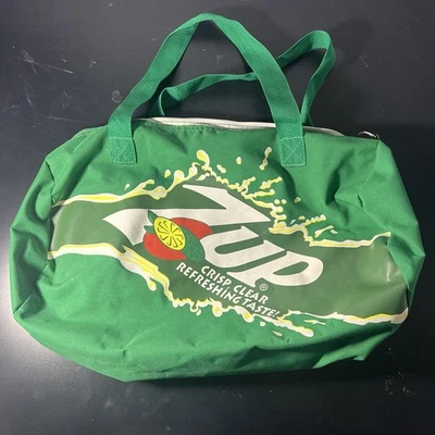 Bolso de Lona Vintage 7UP Verde Promoción Soda Publicidad Gimnasio Viaje Bolso Retro Raro Foto 1 de 4
