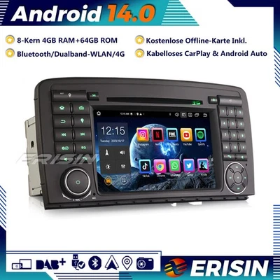 8-Kern DAB+Android 14 Autoradio GPS Navi für Mercedes R-Klasse W251 Carplay Wifi - Bild 1 von 4
