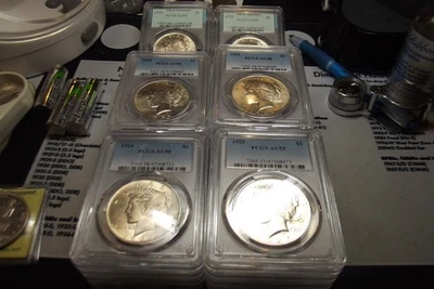 20 dólares de plata de la paz graduados PCGS 20 1922-1925 en caja Foto 1 de 4