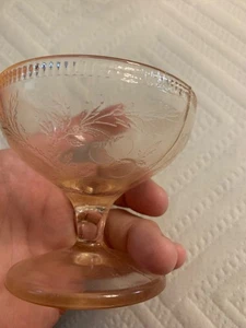 2 Pink US Glass Sherbets, Cherryberry Pattern - Picture 1 of 2