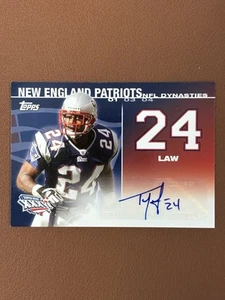 2008 Topps - Ty Law/200 - NFL Dynasties Tribute Autógrafos Super Bowl XXXVI - Imagen 1 de 2
