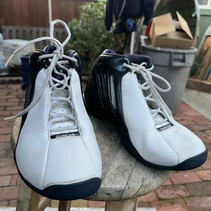 Vintage Adidas Sneaker Schuhe Herren 9,5 Climacool weiß blau Adiprene Tim Duncan Mitte 2004 - Bild 1 von 12