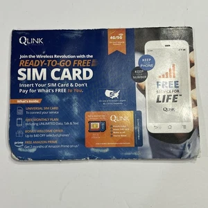 QLink Wireless Ready-To-Go-Free SIM-Karte - NEU - Bild 1 von 2