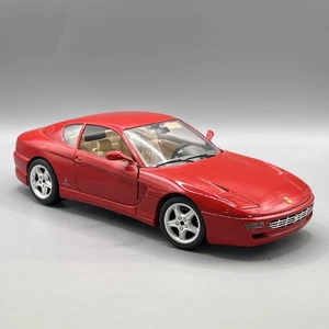 Burago 1/18 Scale Ferrari 456 GT Red 3046 Diecast Model Boxed with Plinth - Picture 1 of 11