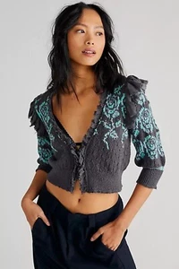 Free People Jumper Rose Garden Cardigan Black. Size X Small. - Picture 1 of 8