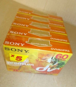 5x Sony DVM60PR3 premium DV 60 miniDV - Kassette in Originalfolie - Bild 1 von 2