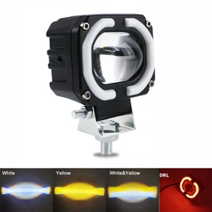 Motorcycle Fog Light Headlight Car Offroad Truck Angel Eyes LED light Spotlight - Picture 1 of 13