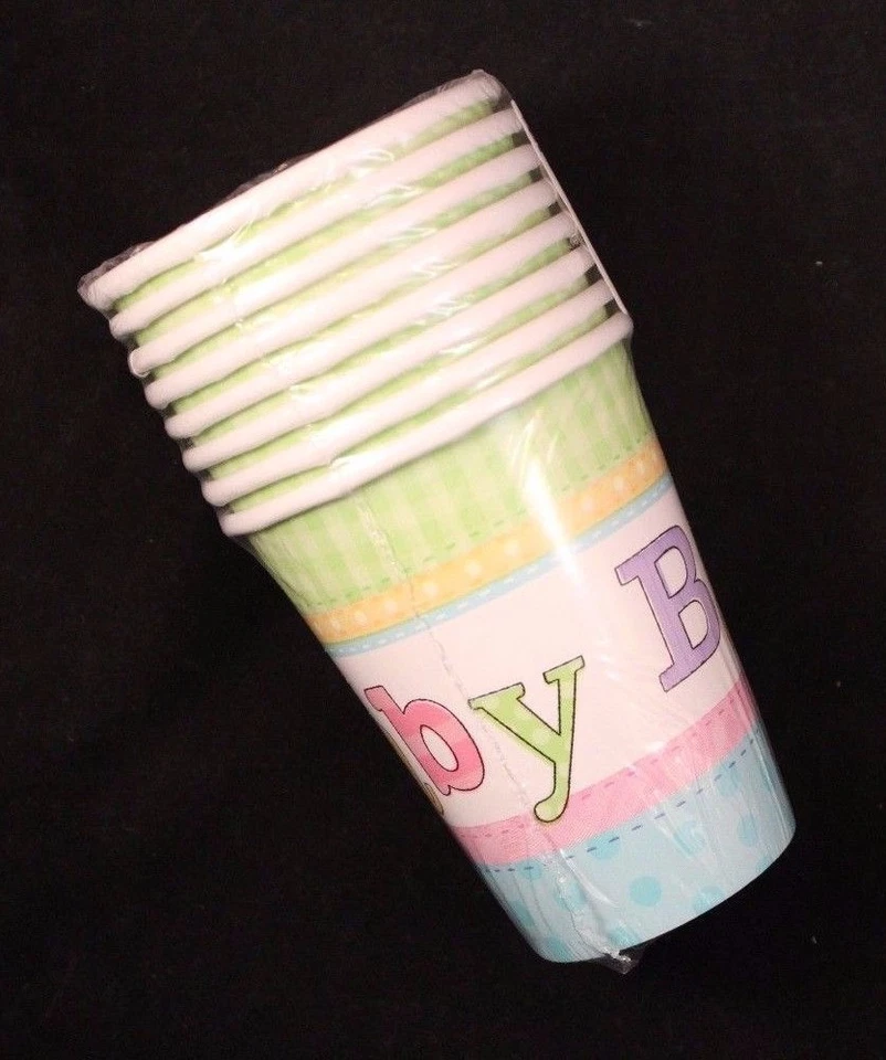 Amscan Hot/Cold Baby Party Cups Cuddly Clothesline 9 oz / 266 ml X 24 Cups - Image 1 of 2