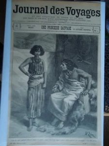 Estampe Ancienne. Jeune Fille Maori Et Chef Maori - Picture 1 of 1