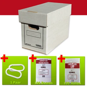 Sammler-Set Current Size: 1 Comic Box (kurz), 100 Hüllen mit Lasche, 100 Boards, - Bild 1 von 1