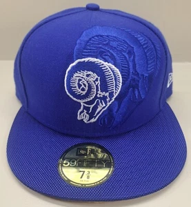 New Era Los Angeles Rams Sideline Classic 59FIFTY Blue Fitted Hat Cap Sz 7 3/8 - Picture 1 of 4