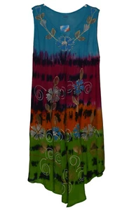 Sommerkleid Tunika Strandkleid Kleid Hippie Boho Batik 38 40 42 44 46 48 N° 21.5 - Picture 1 of 3