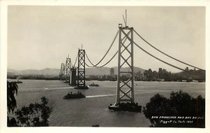 c.1935 Outstanding Image Bay Bridge Construction NO ROADBED YET, San Francisco, - Bild 1 von 2