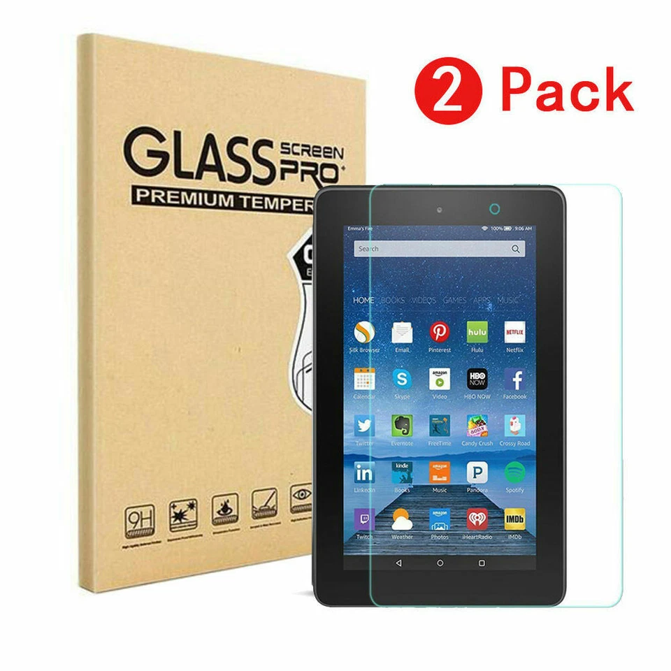 2 Pack Tempered Glass Screen Protector For Amazon fire 7" / HD 8"/ HD 10" Tablet - Image 1 of 4