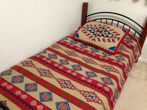 Southwest Santa Fe Ligero Cubierta de Cama Cubierta de Cama Manta Simulada Set Doble - Imagen 1 de 5
