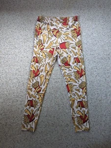 Feed Me Fight Me Leggings XL Pommes Print Erwachsene rot weiß gelb Taschen  - Bild 1 von 4