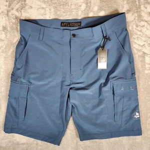 Affliction pantaloncino uomo 40x10 (etichetta 38) blu ampio estivo outdoor 110WS159 - Foto 1 di 17