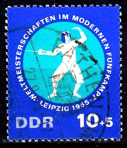 Deutschland DDR gestempelt Weltmeisterschaften Modernen Fünfkampf Fechten / 6135 - Picture 1 of 1