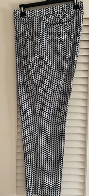 TORY BURCH SPORT NAVY BLUE/WHITE LOGO ANKLE LENGTH PANTS SIZE US 14 - Image 1 of 4