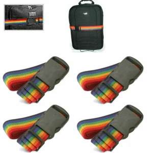4 Travel Luggage Suitcase Strap Baggage Backpack Bag Rainbow Color Belt 65in NYC - Picture 1 of 2