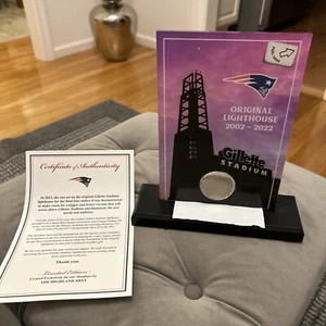 New England Patriots Gillette Stadium Lighthouse Plaque Highland Mint COA 2022 - Picture 1 of 8