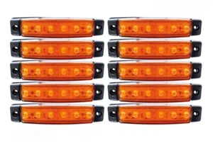 # 12V 6LEDs Marcador Lateral Naranja Ámbar 10x Luces Camión Autobús Furgoneta Caravana Cámper Cabina - Imagen 1 de 3