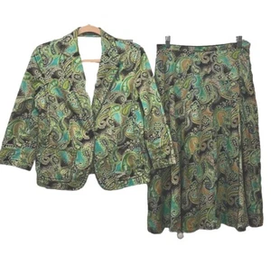 Conjunto Blazer y Falda Liz Claiborne Paisley Mujer’s Talla 6 y Talla 4 - Imagen 1 de 16