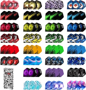 90x Dart Flights - 30 Sets - Standard Shape - Assorted Colours - Mixed Patterns - Picture 1 of 4