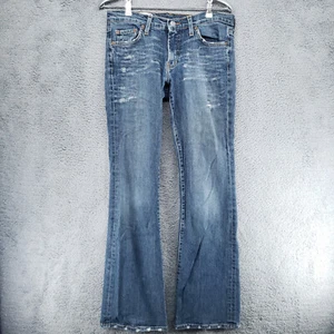 Red Engine Co. Women's Distressed Whisker Faded Straight Jeans Size 29/32 - Picture 1 of 24